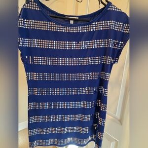 Blue Dress with Silver Sequins